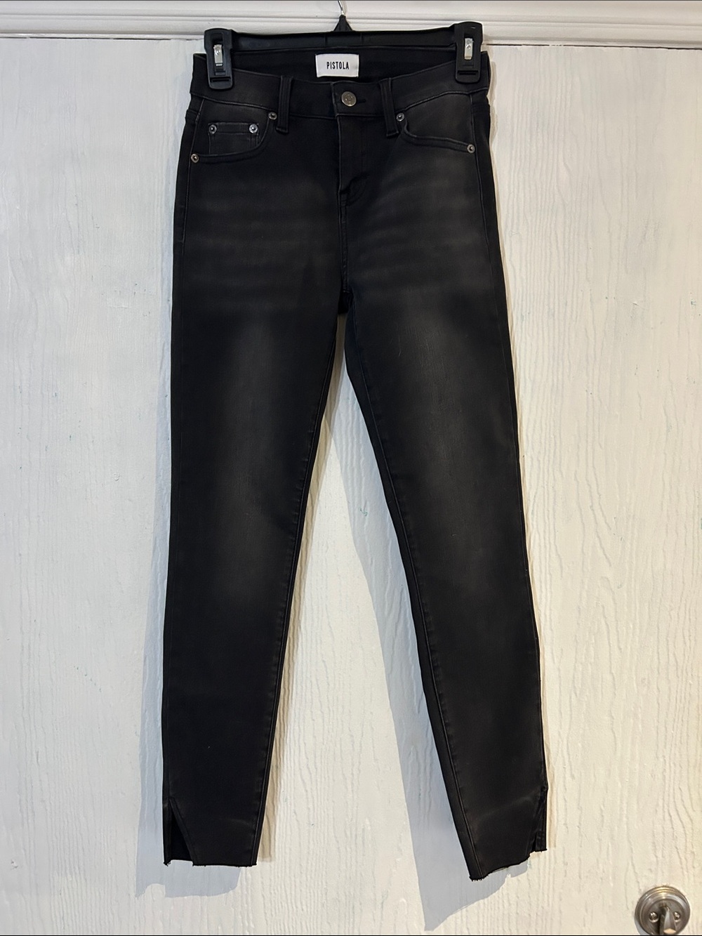 pistola Black High-Rise Skinny Jeans with Ankle Slits